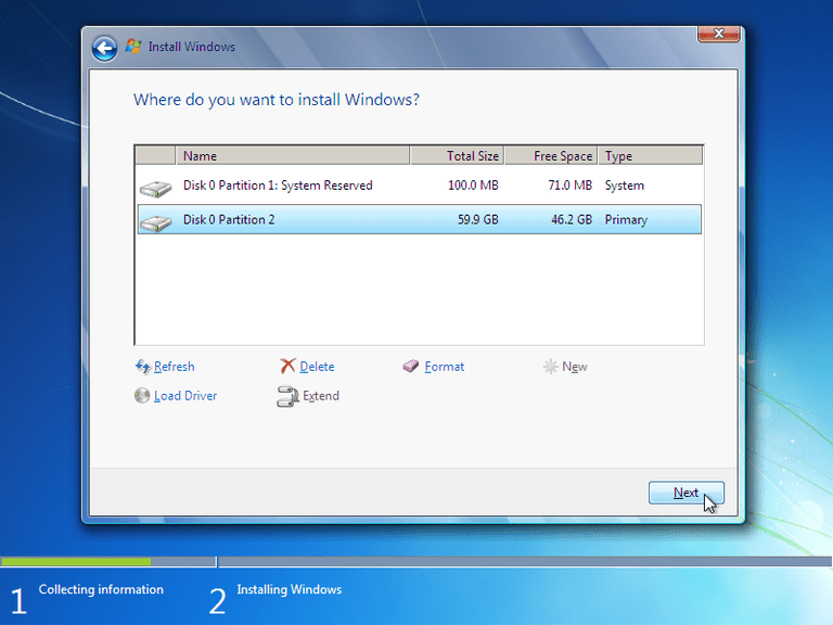 Formatowanie z płyty instalacyjnej Windows